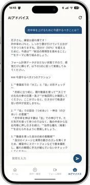 AIアドバイス画面