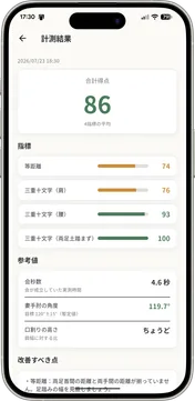 Kyudo AI の計測結果画面