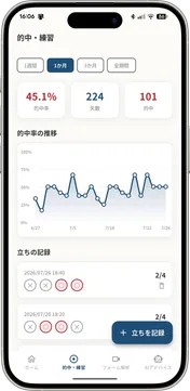 的中・練習画面